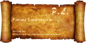 Paray Laurencia névjegykártya